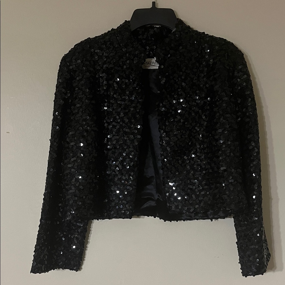 Elegant Black Sequin Blazer